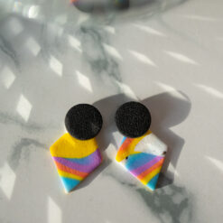 Kolczyki kolorowe sztyfty z kółkiem