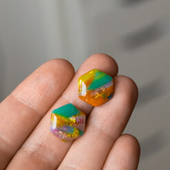 Kolczyki heksagony mini