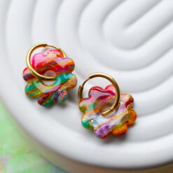 Kolczyki kwiatki na kółkach